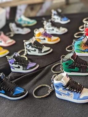 Nike Mini Sneaker Keychain Set - Blue, Purple, Green, Yellow, Black